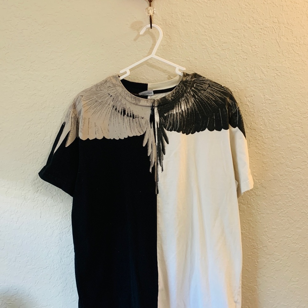 Marcelo Burlon County Of Milan Double Black White Wings T Shirt，Size : M